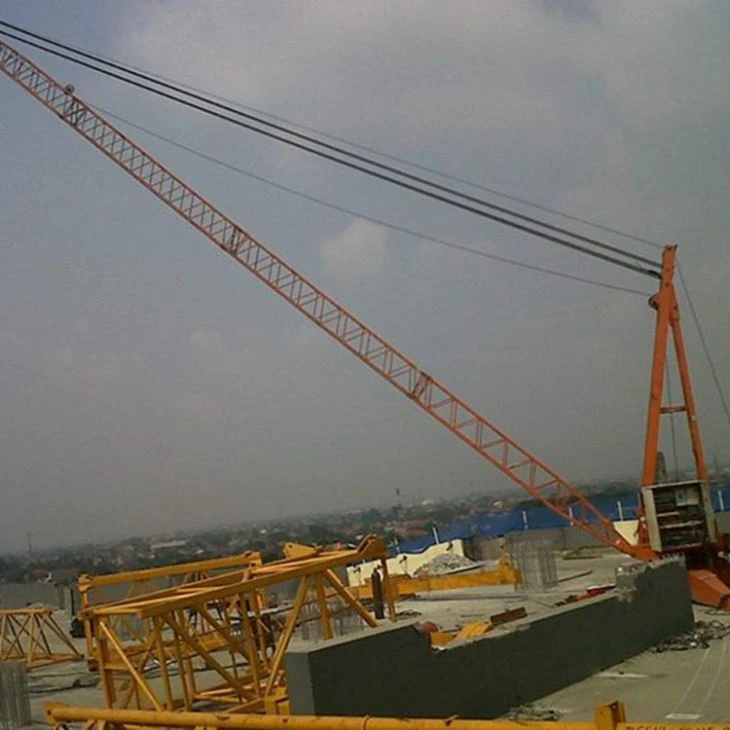 6-tons-derrick-crane09305011720 Buy HDC1830-4T Derrick Crane from TYB Infra Solutions. 4-ton capacity, 18m jib, 270° slewing, VFD-controlled hoisting, slewing and luffing.
